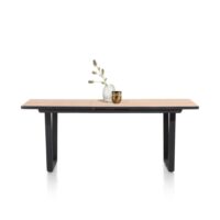 Avalox, table de bar &agrave; rallonge 190 (+ 60) x 98 cm - couleur oak natural vintage - V pied