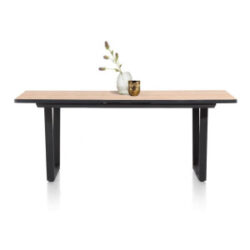 Avalox, table de bar &agrave; rallonge 190 (+ 60) x 98 cm - couleur oak natural vintage - V pied