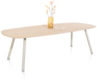Niora, eetkamertafel 210 x 110 cm - deens ovaal - metalen poot - Silk grey naturel - Afbeelding 2