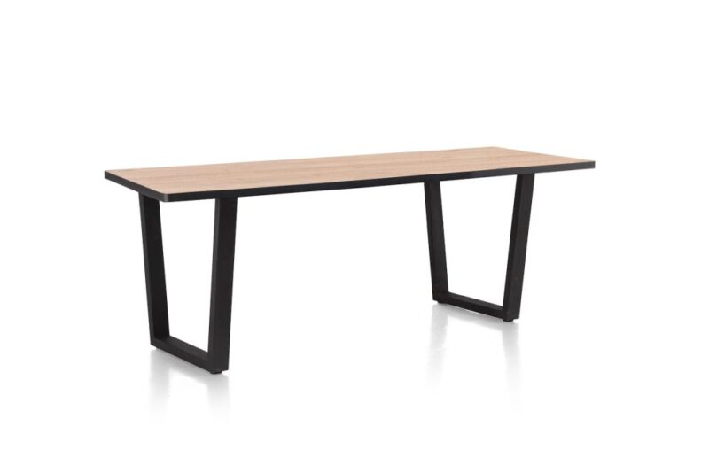 Avalox, Table 230 X 98 Cm - Couleur Oak Natural Vintage - V Pied - Image 2