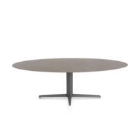 Saluti, eetkamertafel ellips 240 X 110 cm. - centrale teenpoot - grafiet - Lava