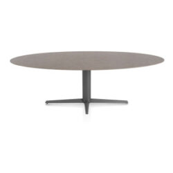 Saluti, table ellipse 240 X 110 cm. - pied central - graphite - Lava
