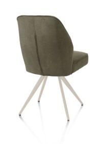 Bell, chaise - piétement crème - confort ressorts - tissu Calabria - vert mousse - Image 3