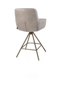 Mateo, chaise de bar - 4 pieds - steelbrown - Pala - Gris clair - Image 3