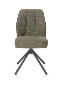 Bell, eetkamerstoel - grafiet frame recht - draaibaar - pocket - combi Calabria/Vada - mosgroen