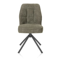 Bell, chaise - piétement tubulaire graphite - pivotante - confort ressorts - combi Calabria/Vada - vert mousse