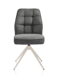 Bell, chaise - piétement crème - pivotante - relax - confort ressorts - tissu Calabria - Anthracite