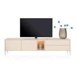 Trentino, Buffet bas 240 cm. - 2 portes + 2 tiroirs + 1 niche - mdf laqu&eacute; - Creme