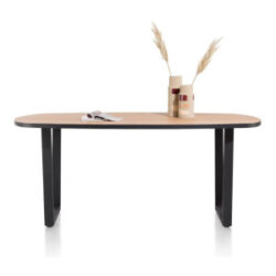 Avalox, bartafel ovaal 240 x 110 cm - kleur oak natural vintage - V poot