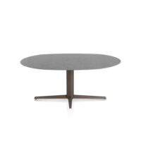 Saluti, table ellipse 180 X 105 cm. - pied central - steelbrown - Anthracite