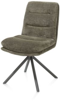 Mia, eetkamerstoel - draaibaar - graphiet frame - stof Livigno - Donkergroen - Afbeelding 2