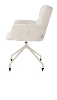 Sage, armstoel + wielen - alu frame in creme - stof Luton - Creme - Afbeelding 3