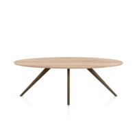Arvada, eetkamertafel 220 x 110 cm, ellips, 4 poot - Steel Brown