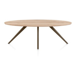 Arvada, Table à manger 220 x 110 cm, ellipse, 4 pieds - Steel Brown