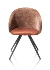 Owen, fauteuil 4-pieds - noir (ROB) - pivotant - tissu Calabria - cuivre
