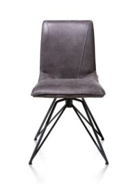 Mac, eetkamerstoel - off black frame - Rocky + greep Catania zwart - off black