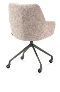 Mats, armstoel aluminium frame wielen grafiet - stof Luton crème - Koper - Afbeelding 2