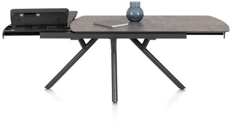 Novello, Uitschuiftafel 200 (+ 78) X 100 Cm - Primo Laminato Marble - Lichtgrijs - Afbeelding 2