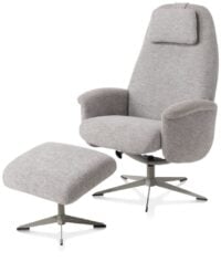 Tonale, relax-fauteuil incl. poef - silk grey frame