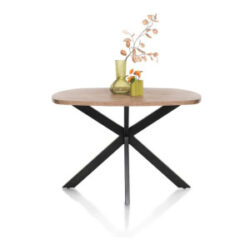 Pavarotti, table 130 x 110 cm - oval - pied central metal