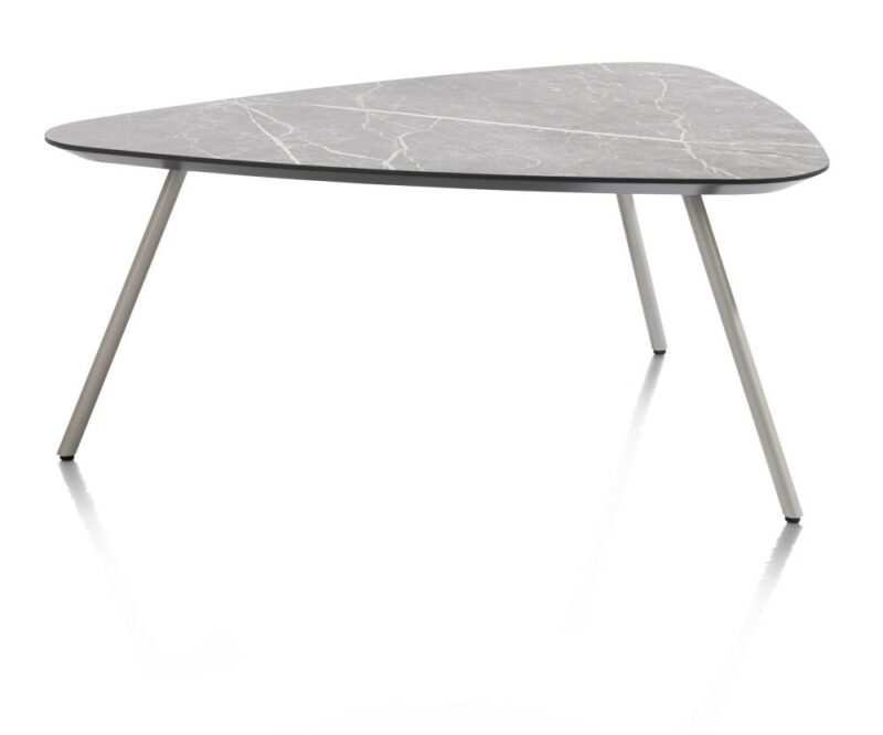 Niora, Salontafel 85 X 77 Cm - Hpl Marmer Licht Grijs - Silk Grey - Afbeelding 2