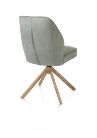 Bell, chaise - piétement aspect chêne - pivotante - confort ressorts - tissu Calabria - Olive - Image 3