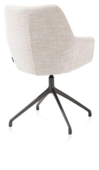 Mats, armstoel aluminium frame 4-poots - draaibaar grafiet - stof Luton - Creme - Afbeelding 2