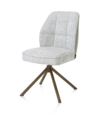Bell, eetkamerstoel - steelbrown frame recht - draaibaar - pocket - combi Calabria/Vada - Olijf