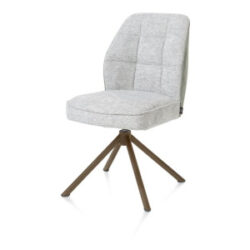 Bell, eetkamerstoel - steelbrown frame recht - draaibaar - pocket - combi Calabria/Vada - Olijf