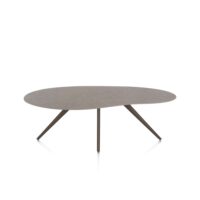 Saluti, eetkamertafel organisch 210 x 120 cm. - 4 poot - steelbrown - Lava