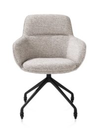 Mateo, chaise &agrave; accoudoirs - roulettes - rough off black - Bellini - Caillou