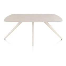 Saluti, table ovale 180 x 105 cm. - 4 pieds - cr&egrave;me - Light sand