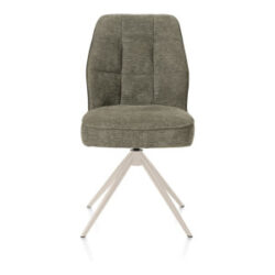 Bell, chaise - piétement crème - pivotante - relax - confort ressorts - combi Calabria/Vada - vert mousse