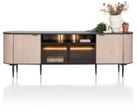 Aramon, dressoir 240 cm. - 2-deuren + 2-glasdeuren + 3-niches (+ LED)