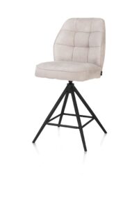 Bell, barstoel - zwart frame - draaibaar - pocket - stof calabria - Kiezel - Afbeelding 2