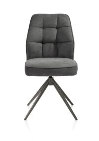 Bell, eetkamerstoel - grafiet frame - draaibaar - relax - pocket - stof Calabria - Antraciet