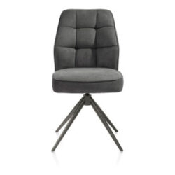 Bell, eetkamerstoel - grafiet frame - draaibaar - relax - pocket - stof Calabria - Antraciet