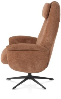 Tonale, relax-fauteuil incl. poef - graphiet frame - stof Vada kiezel of koper - koper - Afbeelding 3