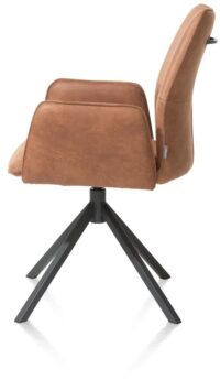 Franky, armstoel - draaibaar - greep - pocket - Taurus - Cognac - Afbeelding 2