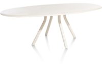 Lund, table ovale 240 x 120 cm. - stone-skin - pied central long - Nebbia - Image 3