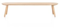 Niora, bank 200x43cm - massief eiken - houten pootjes - inclusief kussen - Afbeelding 2