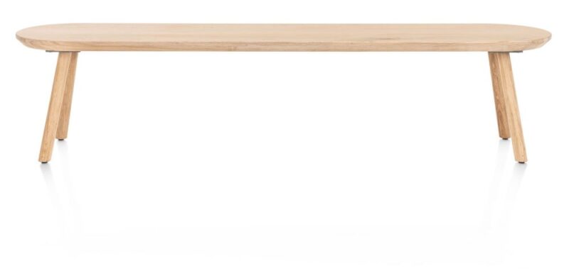 Niora, Bank 200X43Cm - Massief Eiken - Houten Pootjes - Inclusief Kussen - Afbeelding 2