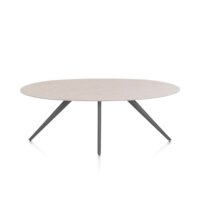 Saluti, eetkamertafel ellips 210 x 105 cm. - 4 poot - graphiet - Light sand