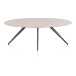 Saluti, table ellipse 210 x 105 cm. - 4 pieds - graphite - Light sand