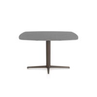 Saluti, bartafel ovaal 150 x 105 cm. - centrale poot - steelbrown - Antraciet