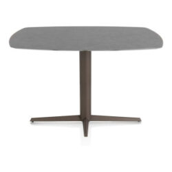 Saluti, bartafel ovaal 150 x 105 cm. - centrale poot - steelbrown - Antraciet