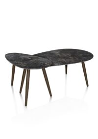 Nyla, Salontafel 2 delig, keramiek antraciet, poot steelbrown