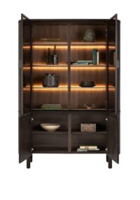 Ravello, buffet 150 cm - 2-deuren + 2-glasdeuren (+ LED) - Basalt - Afbeelding 3