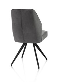 Bell, eetkamerstoel - zwart frame - pocket - stof Calabria - Antraciet - Afbeelding 3
