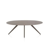 Saluti, eetkamertafel ellips 210 x 105 cm. - 4 poot - steelbrown - Lava